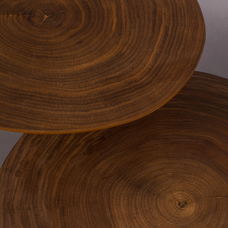Bout de canapé design plateau effet tronc d'arbre - Mati 