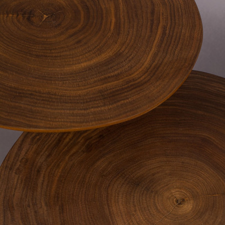 Bout de canapé design plateau effet tronc d'arbre - Mati 