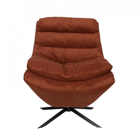 Fauteuil confortable design tissu terracotta - Aimé 