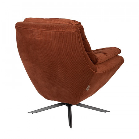 Fauteuil confortable design tissu terracotta - Aimé 