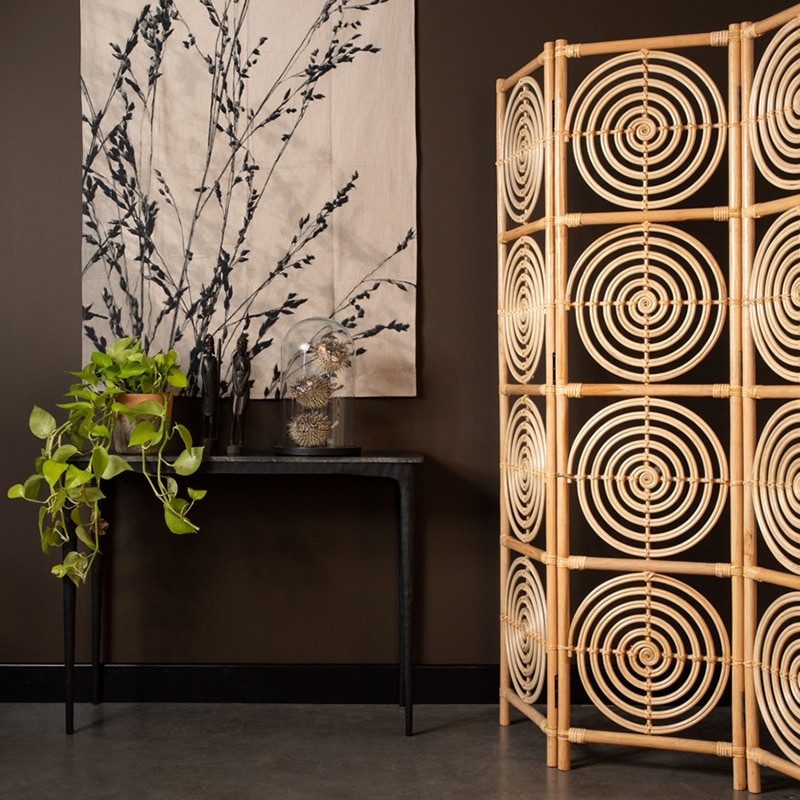 Console marbre noir et métal noir - Mark 