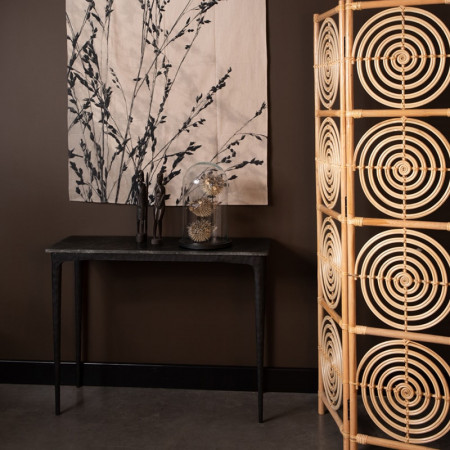 Console marbre noir et métal noir - Mark 