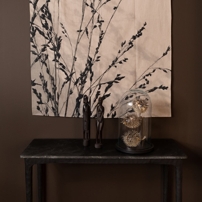 Console marbre noir et métal noir - Mark 