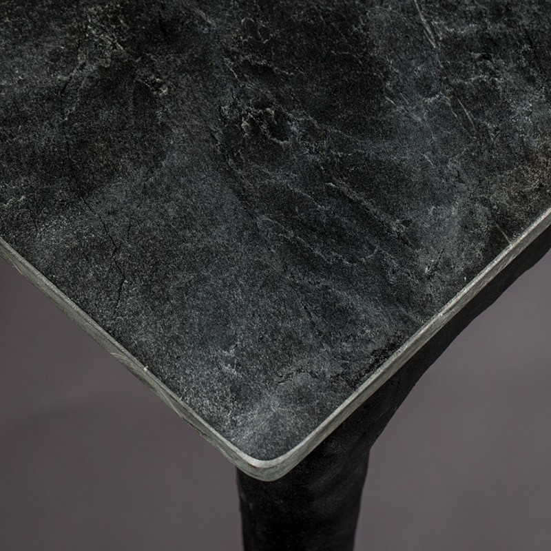 Console marbre noir et métal noir - Mark 