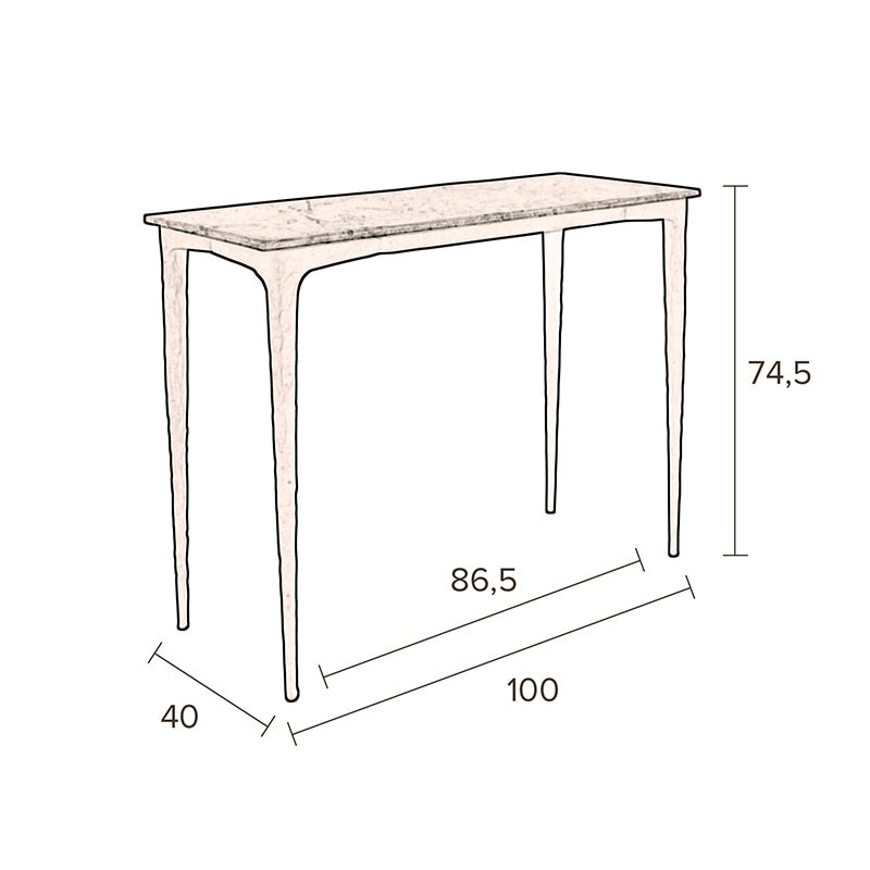 Console marbre noir et métal noir - Mark 
