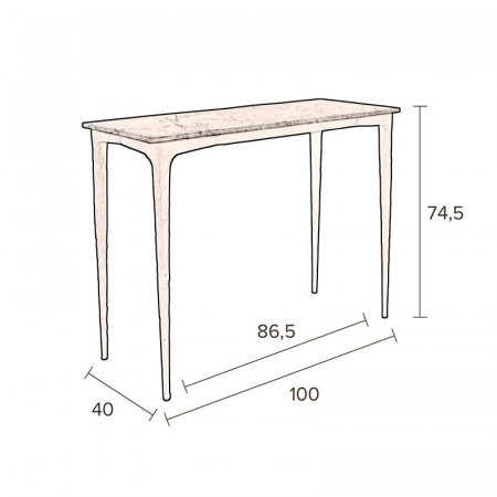 Console marbre noir et métal noir - Mark 