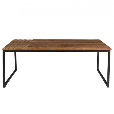 Table de salon bois métal rectangulaire - Bolvi 