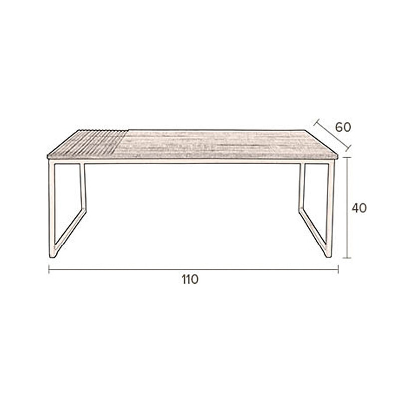 Table de salon bois métal rectangulaire - Bolvi 