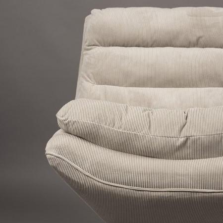 Fauteuil confortable design tissu beige - Aimé 