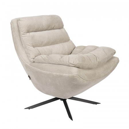 Fauteuil confortable design tissu beige - Aimé 