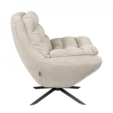 Fauteuil confortable design tissu beige - Aimé 