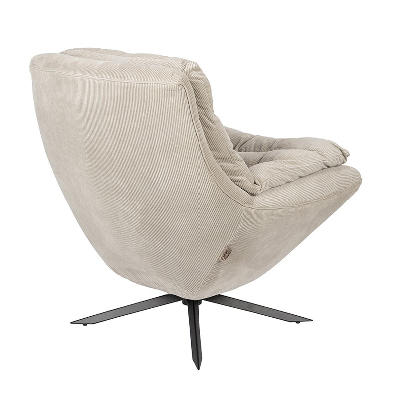 Fauteuil confortable design tissu beige - Aimé 