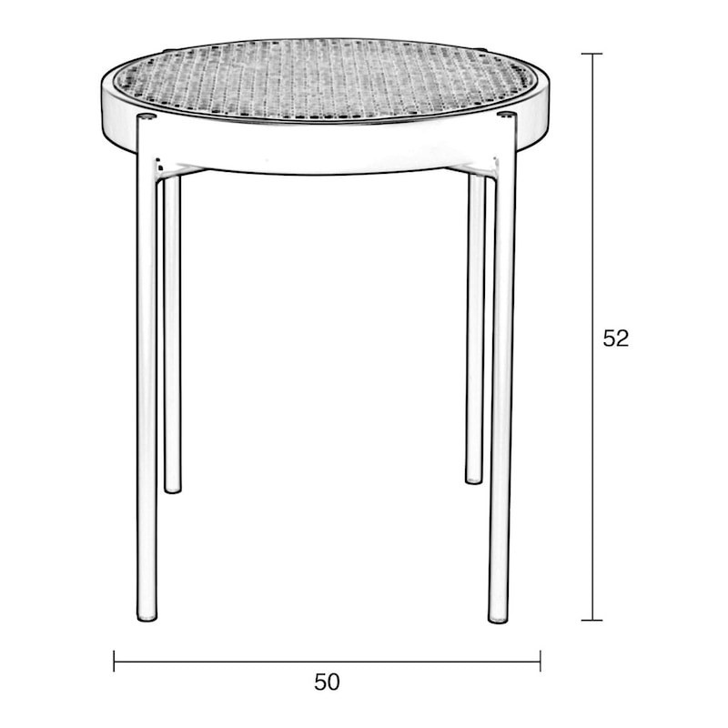 Table d'appoint ronde cannage et noir - Spike 