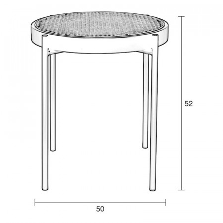 Table d'appoint ronde cannage et noir - Spike 