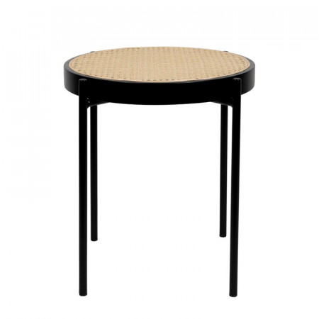 Table d'appoint ronde cannage et noir - Spike 