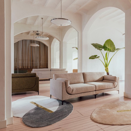 Canapé design 3 places tissu beige - Balcony 