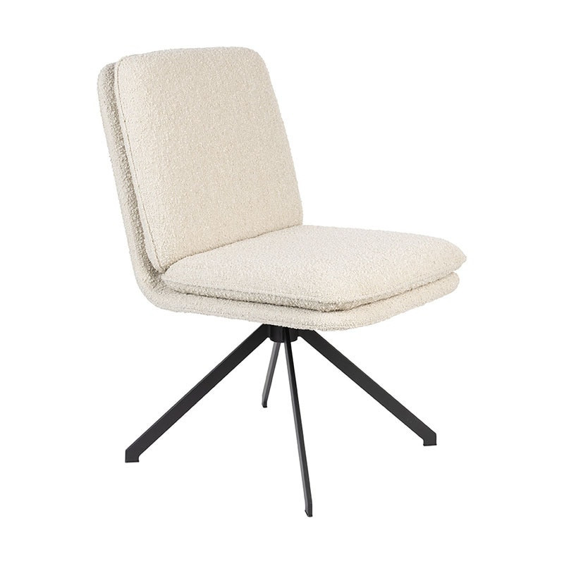 Chaise design blanche tissu bouclé Zuiver - Tyler 