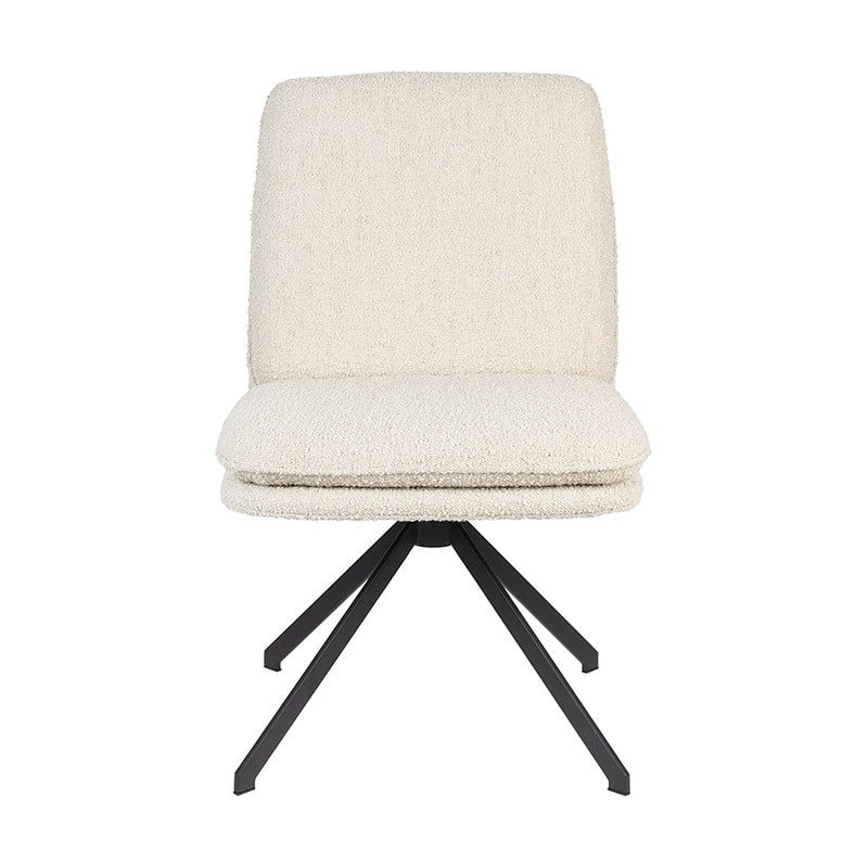 Chaise design blanche tissu bouclé Zuiver - Tyler 