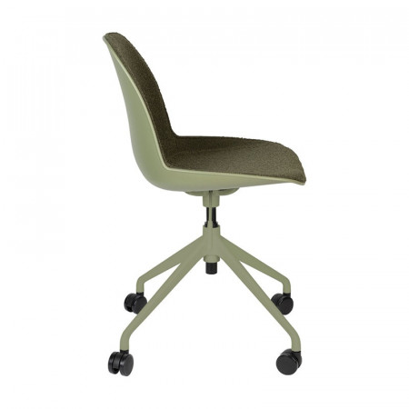 Chaise de bureau sans accoudoirs tissu vert kaki - Albert 