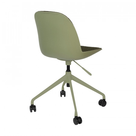 Chaise de bureau sans accoudoirs tissu vert kaki - Albert 