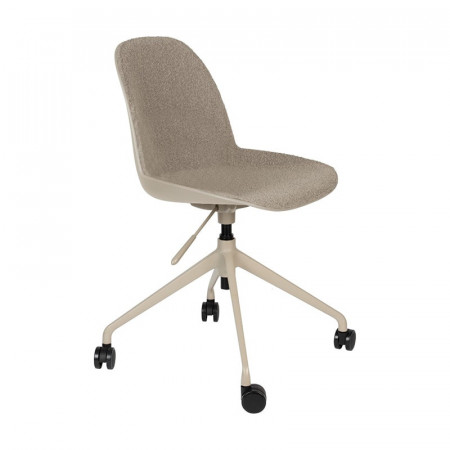 Chaise de bureau beige avec roulettes - Albert 