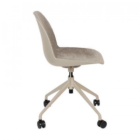 Chaise de bureau beige avec roulettes - Albert 