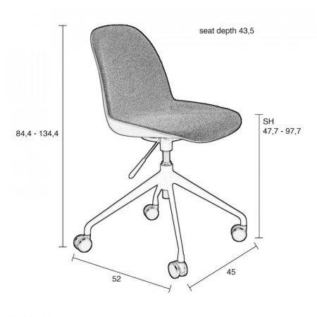 Chaise de bureau réglable blanche design - Albert 