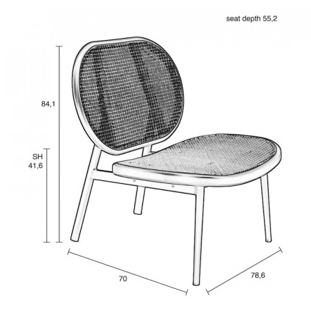 Fauteuil cannage et noir design - Spike 