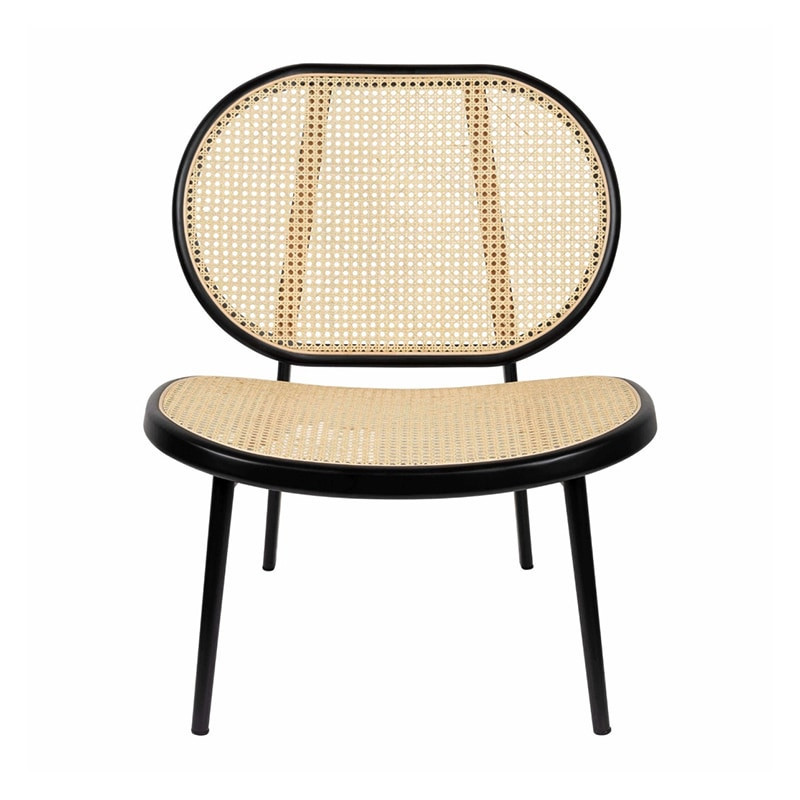 Fauteuil cannage et noir design - Spike 