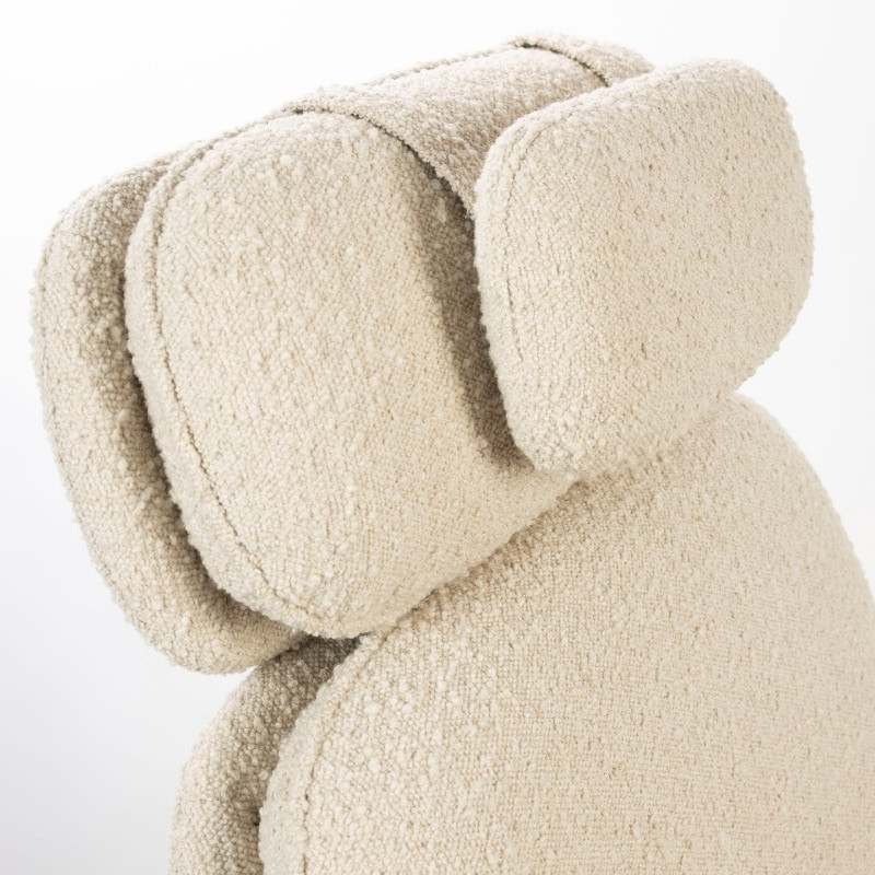 Fauteuil blanc design pivotant tissu bouclé Zuiver - Tyler 