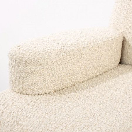 Fauteuil blanc design pivotant tissu bouclé Zuiver - Tyler 