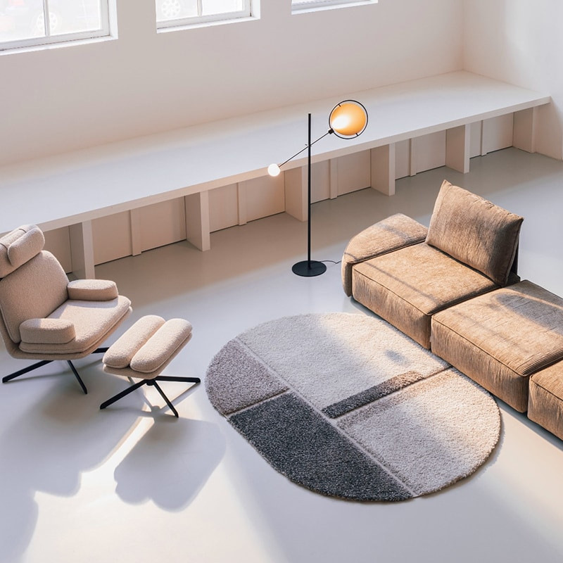 Fauteuil blanc design pivotant tissu bouclé Zuiver - Tyler 
