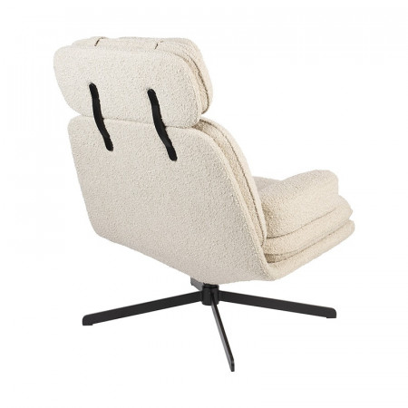 Fauteuil blanc design pivotant tissu bouclé Zuiver - Tyler 