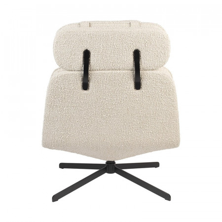 Fauteuil blanc design pivotant tissu bouclé Zuiver - Tyler 