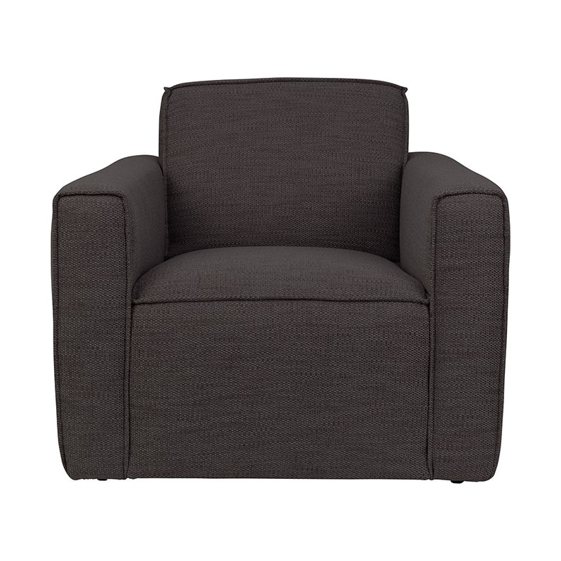 Fauteuil de salon confortable tissu gris anthracite - Bor