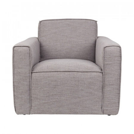 Fauteuil salon confortable tissu gris clair - Bor