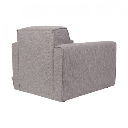 Fauteuil salon confortable tissu gris clair - Bor 