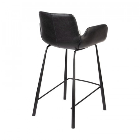 Tabouret de bar noir design avec accoudoirs - Brit 