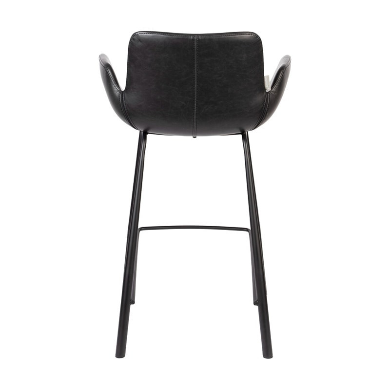 Tabouret de bar noir design avec accoudoirs - Brit 