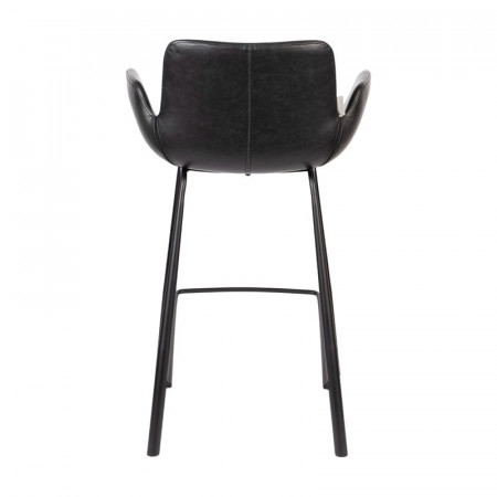 Tabouret de bar noir design avec accoudoirs - Brit 