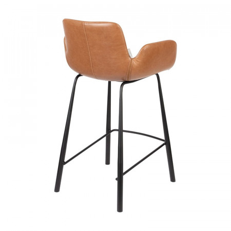 Tabouret de bar marron design avec accoudoirs - Brit 