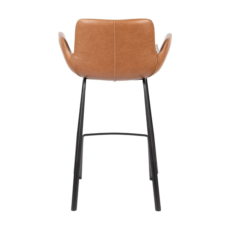 Tabouret de bar marron design avec accoudoirs - Brit 