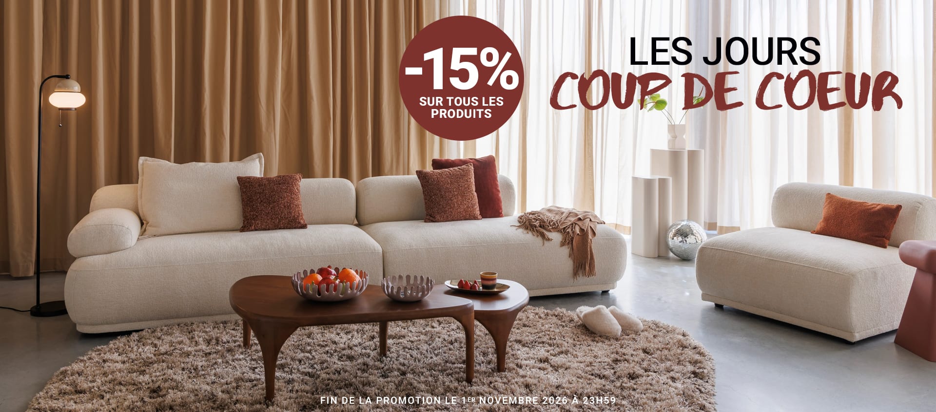 Les Jours Coup de Coeur Design -15% sur tous les produits
